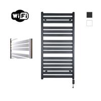 Elektrische Radiator Sanicare HWV - Moda Met Wifi 120x60 cm Mat Zwart 876W Met Thermostaat Zwart Rechtsonder Sanicare