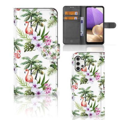 Samsung Galaxy A32 4G | Telefoonhoesje | Met pasjeshouder | Flamingo Palms