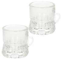 Bierpul shotglazen met handvat 4cm 24 stuks   -