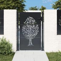 Poort 100x125 cm met boomontwerp staal antracietkleurig