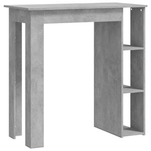 The Living Store Bartafel - Betongrijs - 102 x 50 x 103.5 cm - Met opbergvakken