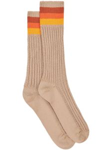 ETRO chaussettes nervurées à rayures - Marron