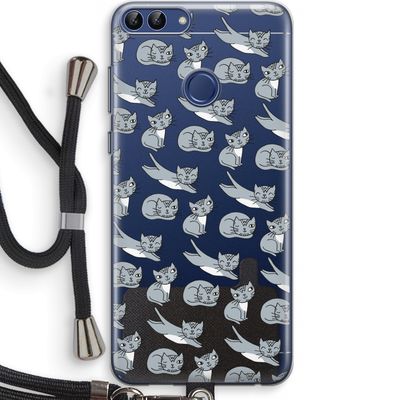Poezen: Huawei P Smart (2018) Transparant Hoesje met koord