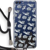 Poezen: Huawei P Smart (2018) Transparant Hoesje met koord