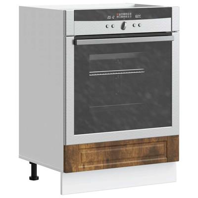 Ovenkast "Porto" bewerkt hout gerookt eikenkleurig
