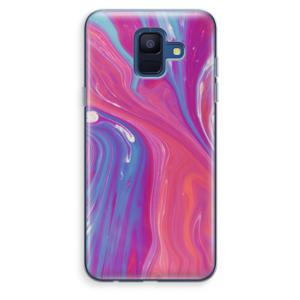 Paarse stroom: Samsung Galaxy A6 (2018) Transparant Hoesje