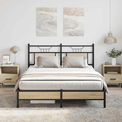 Bedframe zonder matras hout sonoma eikenkleurig 137x190 cm