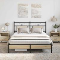 Bedframe zonder matras hout sonoma eikenkleurig 137x190 cm