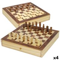 Schaken en Dammen Spelbord CB Games Hout Lade (4 Stuks)