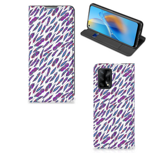 OPPO A74 4G Hoesje met Magneet Feathers Color