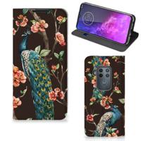 Motorola One Zoom | Hoesje maken | Pauw met Bloemen