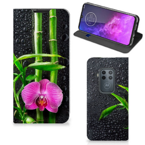 Motorola One Zoom Smart Cover Orchidee