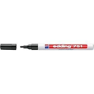 Viltstift edding 751 lakmarker rond zwart 1-2mm