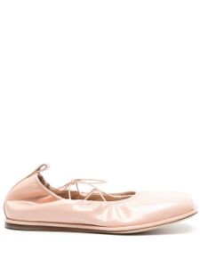 Simone Rocha ballerines en cuir verni à bout cœur - Rose