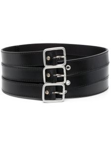 Philosophy Di Lorenzo Serafini ceinture en cuir à design triple - Noir