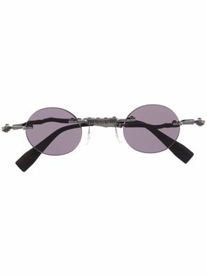 Kuboraum lunettes de soleil Mask H42 à monture ronde - Noir