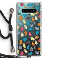 Kleurrijke katten: Samsung Galaxy S10 Plus Transparant Hoesje met koord