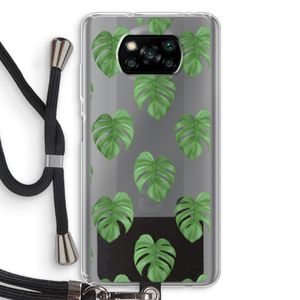 Monstera leaves: Xiaomi Poco X3 NFC Transparant Hoesje met koord