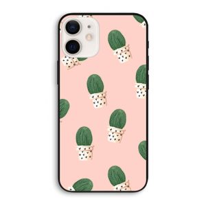 Cactusprint roze: iPhone 12 Biologisch afbreekbaar hoesje