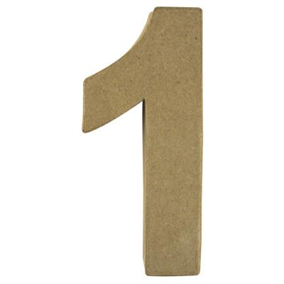 Hobby Papier mache 3D cijfer 1 - 15 x 9 x 3 cm - Knutsel cijfers leeftijden Hobby Papier mache 3D cijfer 1 - 15 x 9 x 3 cm - Knutsel cijfers leeftijden