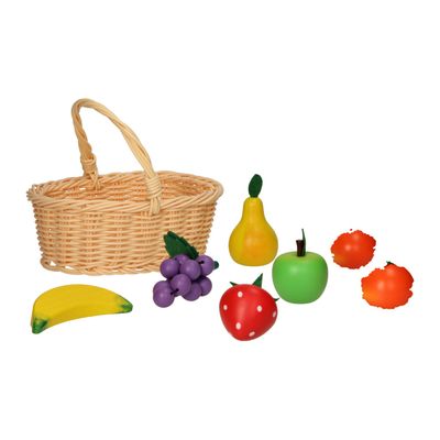 Pic houten fruit in knickmand 17dlg.