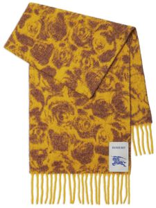 Burberry écharpe en jacquard à patch logo - Jaune