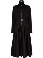 Moncler robe longue à taille ceinturée - Noir
