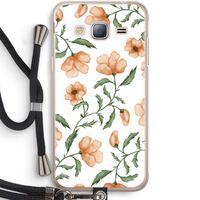 Peachy flowers: Samsung Galaxy J3 (2016) Transparant Hoesje met koord