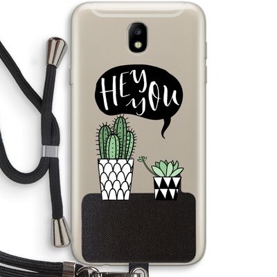 Hey you cactus: Samsung Galaxy J7 (2017) Transparant Hoesje met koord