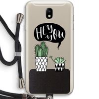 Hey you cactus: Samsung Galaxy J7 (2017) Transparant Hoesje met koord