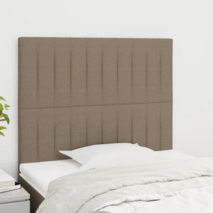 Hoofdborden 2 st 100x5x78/88 cm stof taupe