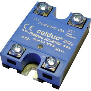 Celduc Halfgeleiderrelais SOL965460 60 A Schakelspanning (max.): 600 V/AC, 600 V/DC Schakelend bij overbelasting 1 stuk(s)