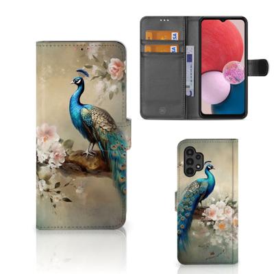 Telefoonhoesje | Met pasjeshouder | voor Samsung Galaxy A13 (4G) Vintage Pauwen