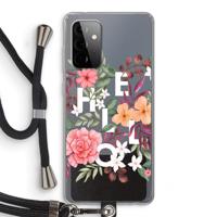 Hello in flowers: Samsung Galaxy A72 5G Transparant Hoesje met koord - thumbnail