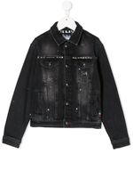 Philipp Plein Junior skull print denim jacket - Noir - thumbnail