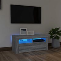 Tv-meubel met LED-verlichting 90x35x40 cm grijs sonoma eiken - thumbnail