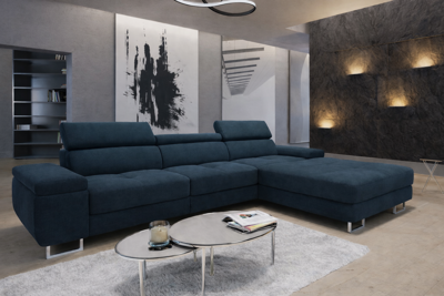 OP=OP Slaapbank met opbergruimte Sem | Skaileer Antraciet | Rechts | L-Hoekbank