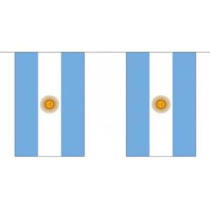 Argentinie Vlaggetjes vlaggenlijn slinger - 2x - 300 cm - polyester - binnen/buiten - versiering/fee