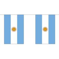 Argentinie Vlaggetjes vlaggenlijn slinger - 2x - 300 cm - polyester - binnen/buiten - versiering/fee