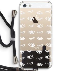 Eye pattern #3: iPhone 5 / 5S / SE Transparant Hoesje met koord