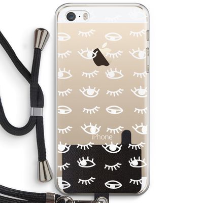Eye pattern #3: iPhone 5 / 5S / SE Transparant Hoesje met koord