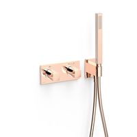 Douchekraan Tres B-System | Inbouw | Thermostaatkraan | Excl.Inbouwdeel | 2-weg | Rechthoek | 24k Rose goud