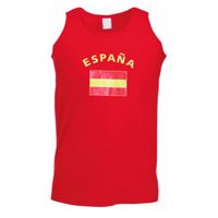 Mouwlose shirts met vlag van Spanje heren - thumbnail