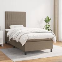 Boxspring met matras stof taupe 90x200 cm