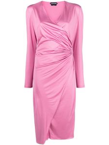 TOM FORD robe froncée à design cache-cœur - Rose