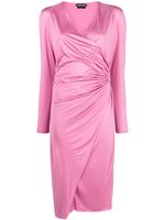 TOM FORD robe froncée à design cache-cœur - Rose