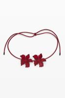 Bloemenriem in leerlook - RED - U