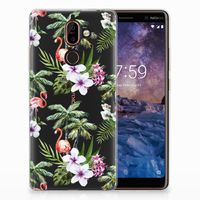 Nokia 7 Plus TPU Hoesje Flamingo Palms - thumbnail