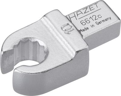 HAZET Insteek-ringsleutel · open 6612C-10 · 9 x 12 mm insteekvierkant massief · Buitentwaalfkant profiel · SW 10 mm