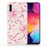 Samsung Galaxy A50 TPU Case Pink Flowers - thumbnail